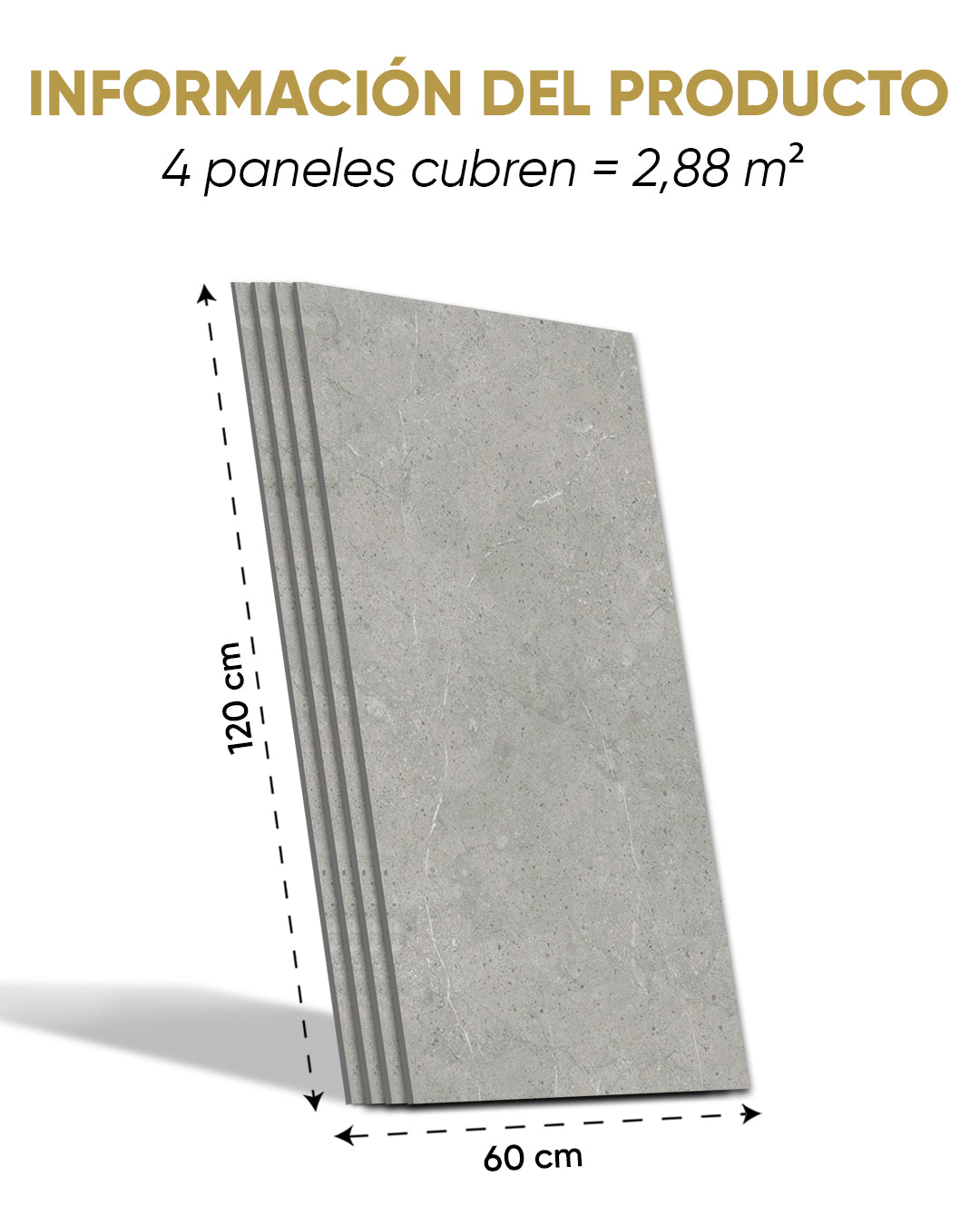 Panel de pared SPC Gris 60x120 cm – Stein Grau