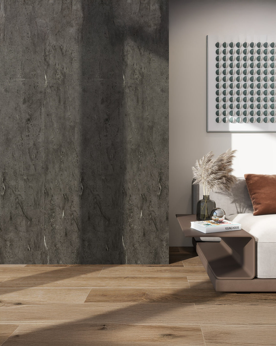 Panel de pared SPC Gris Oscuro 60x120 cm – Kohleschwarz