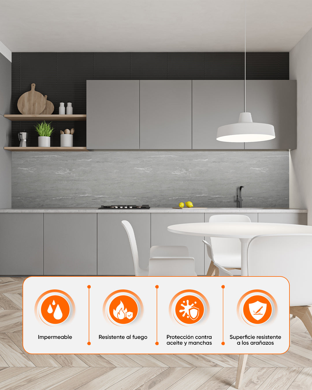 Panel de pared SPC Gris 60x120 cm – Silberne Nebel