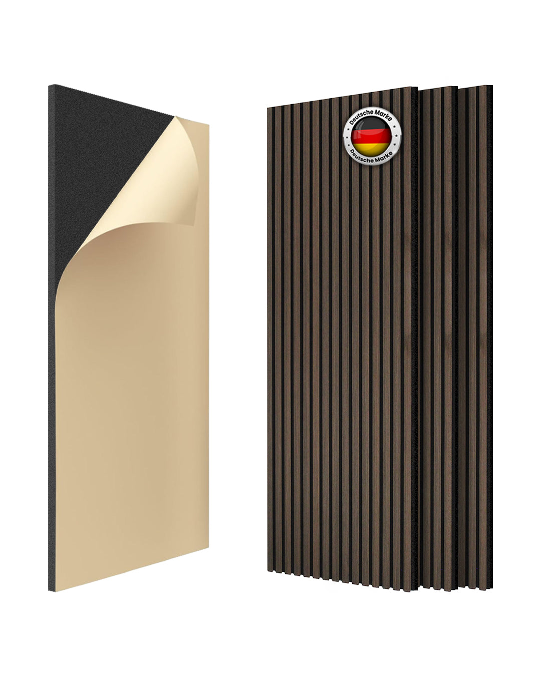 Paneles Acústicos de Pared en Fieltro – Set de 4 – 120×60×2,1 cm – Smoke Walnut