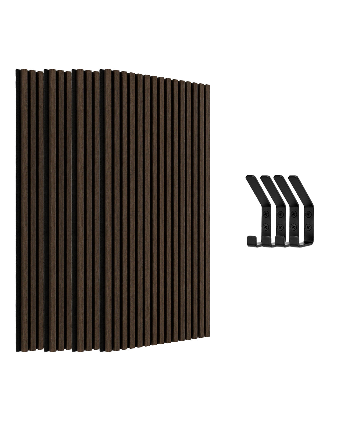 Paneles Acústicos de Pared en Fieltro – Set de 4 – 120×60×2,1 cm – Smoke Walnut