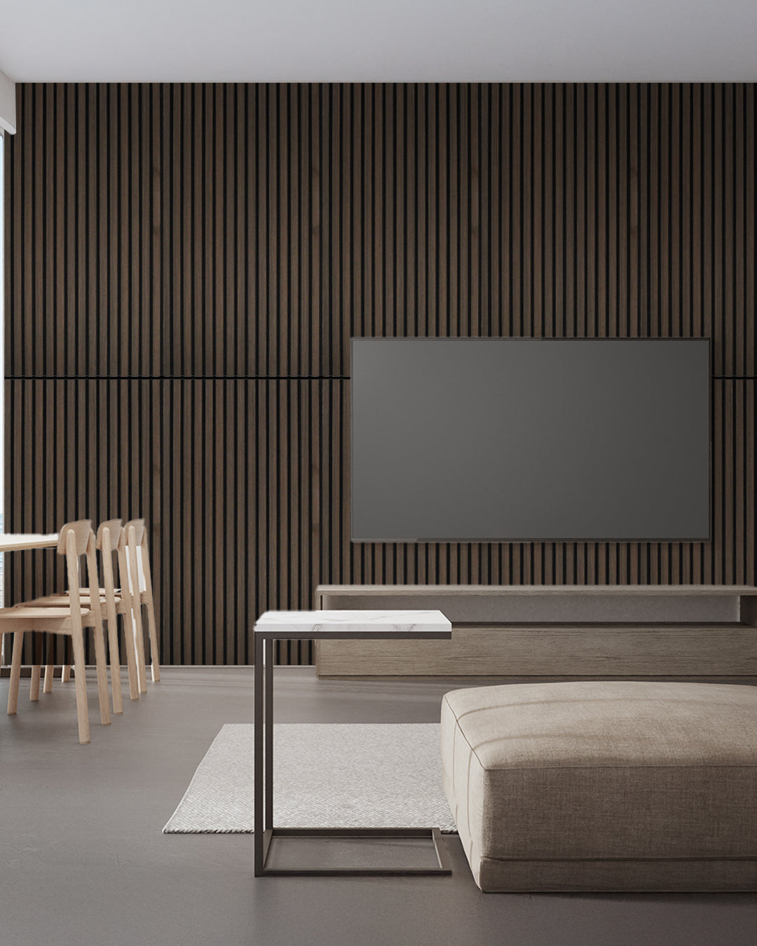 Paneles Acústicos de Pared en Fieltro – Set de 4 – 120×60×2,1 cm – Smoke Walnut