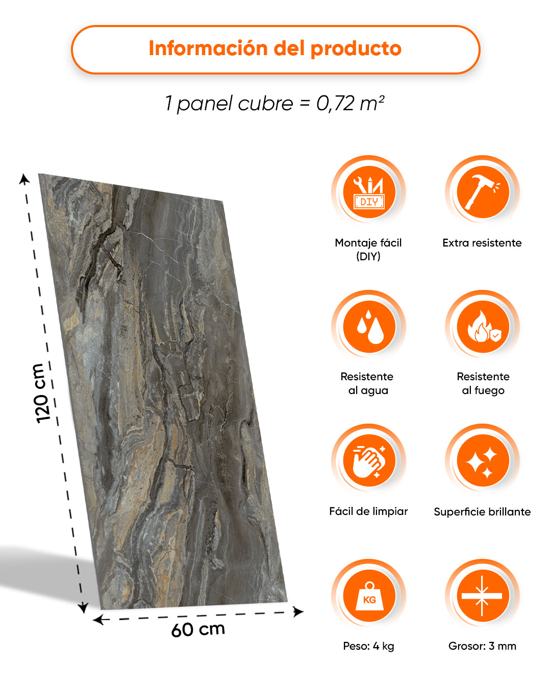 Smoky Brown / Alternativa de mármol a los azulejos del baño