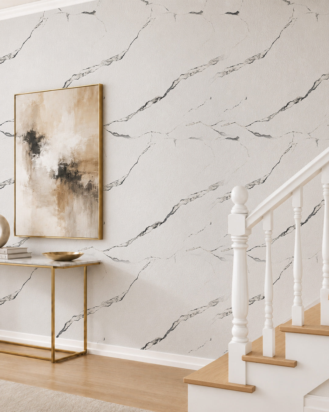 Revestimiento mural efecto mármol 120×300 cm - 2,5 mm de grosor | Autoadhesivo, flexible y enrollable | Silver Vein Marble