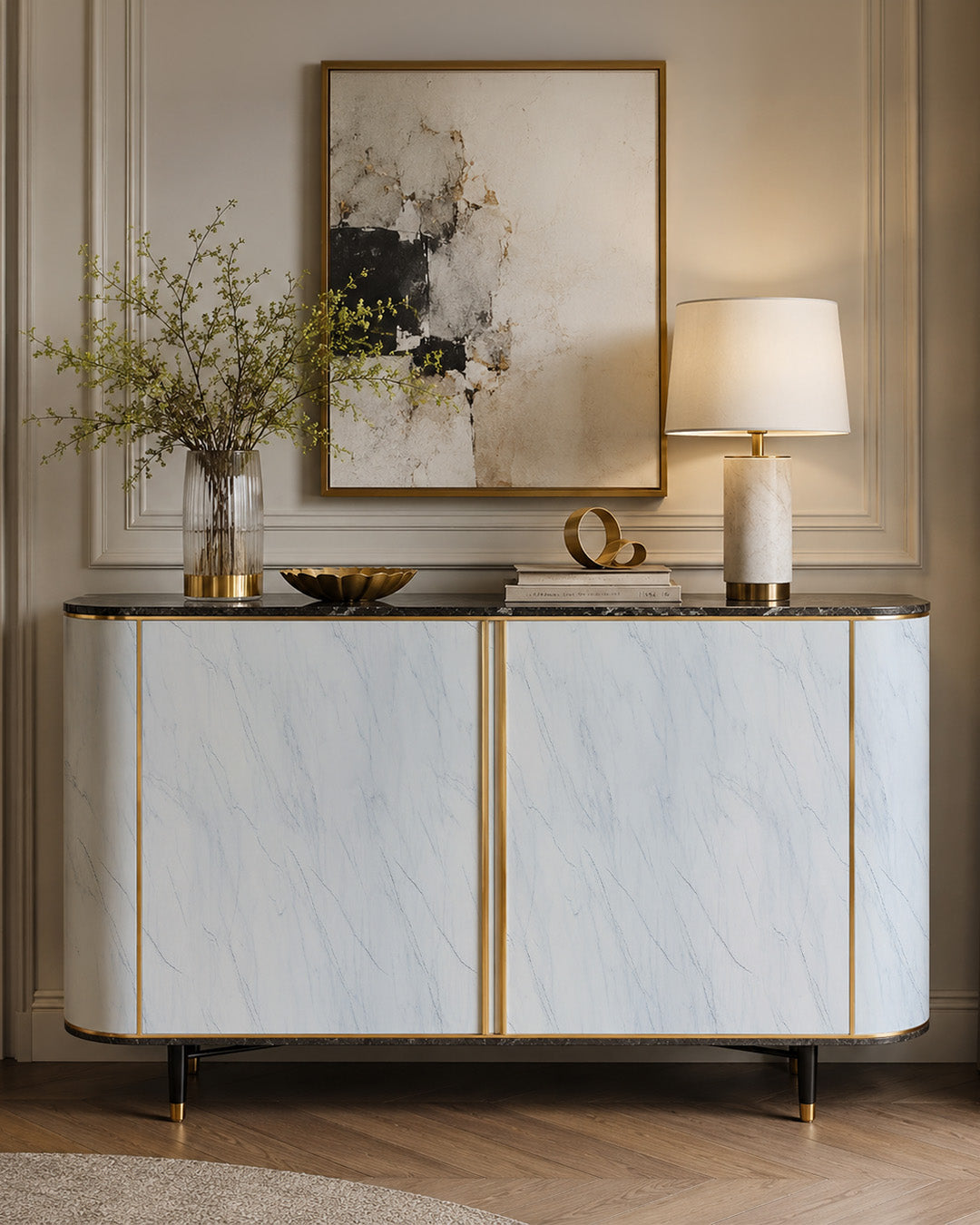 Revestimiento mural efecto mármol 120×300 cm - 2,5 mm de grosor | Autoadhesivo, flexible y enrollable | Arctic White Marble