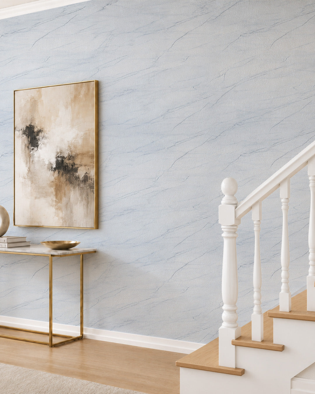 Revestimiento mural efecto mármol 120×300 cm - 2,5 mm de grosor | Autoadhesivo, flexible y enrollable | Arctic White Marble