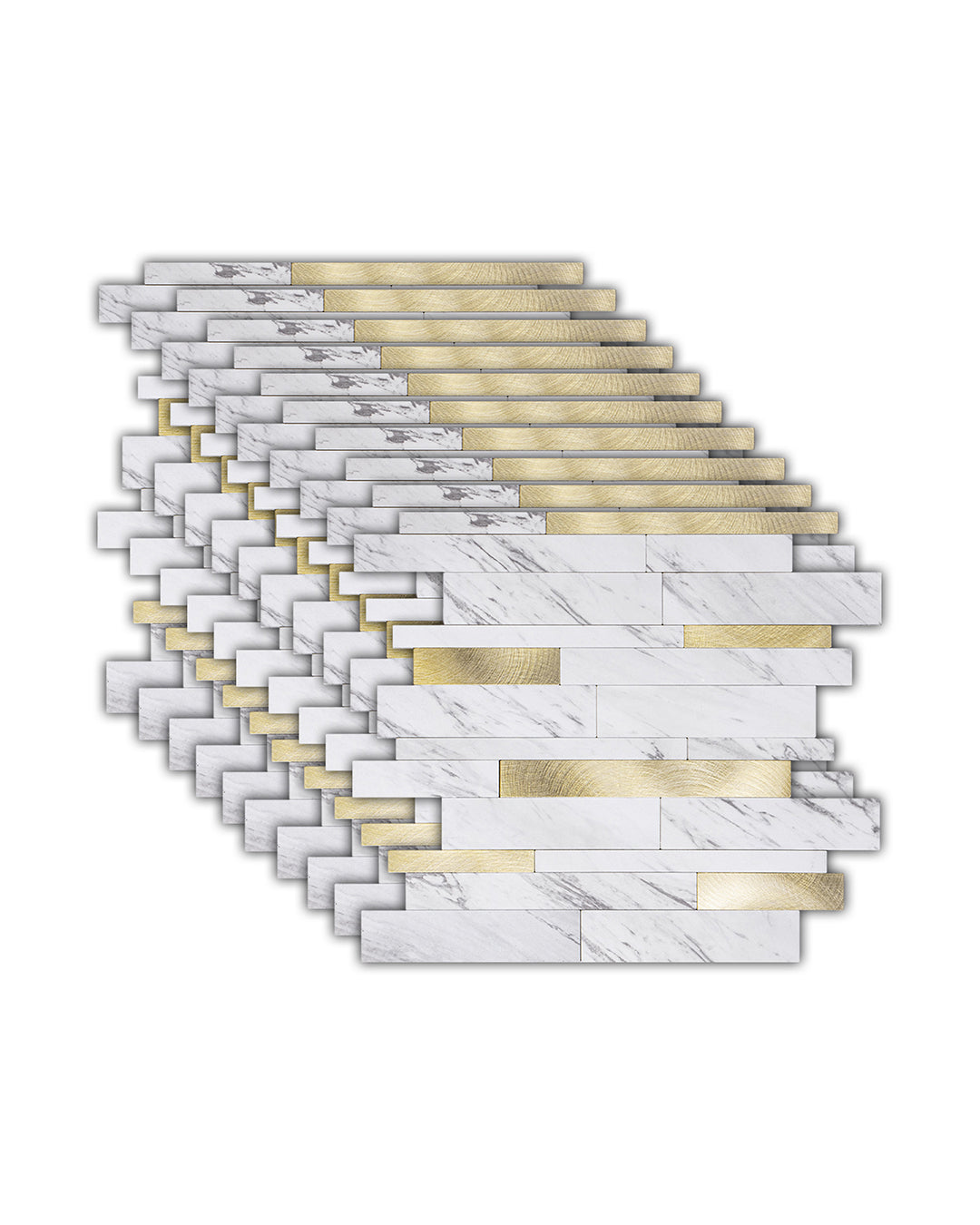 Gold and White Mosaics WJS-3144 | Mosaic Wall Tiles Self-Adhesive Wall Tiles