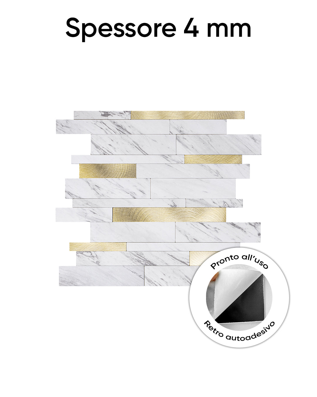 Gold and White Mosaics WJS-3144 | Mosaic Wall Tiles Self-Adhesive Wall Tiles