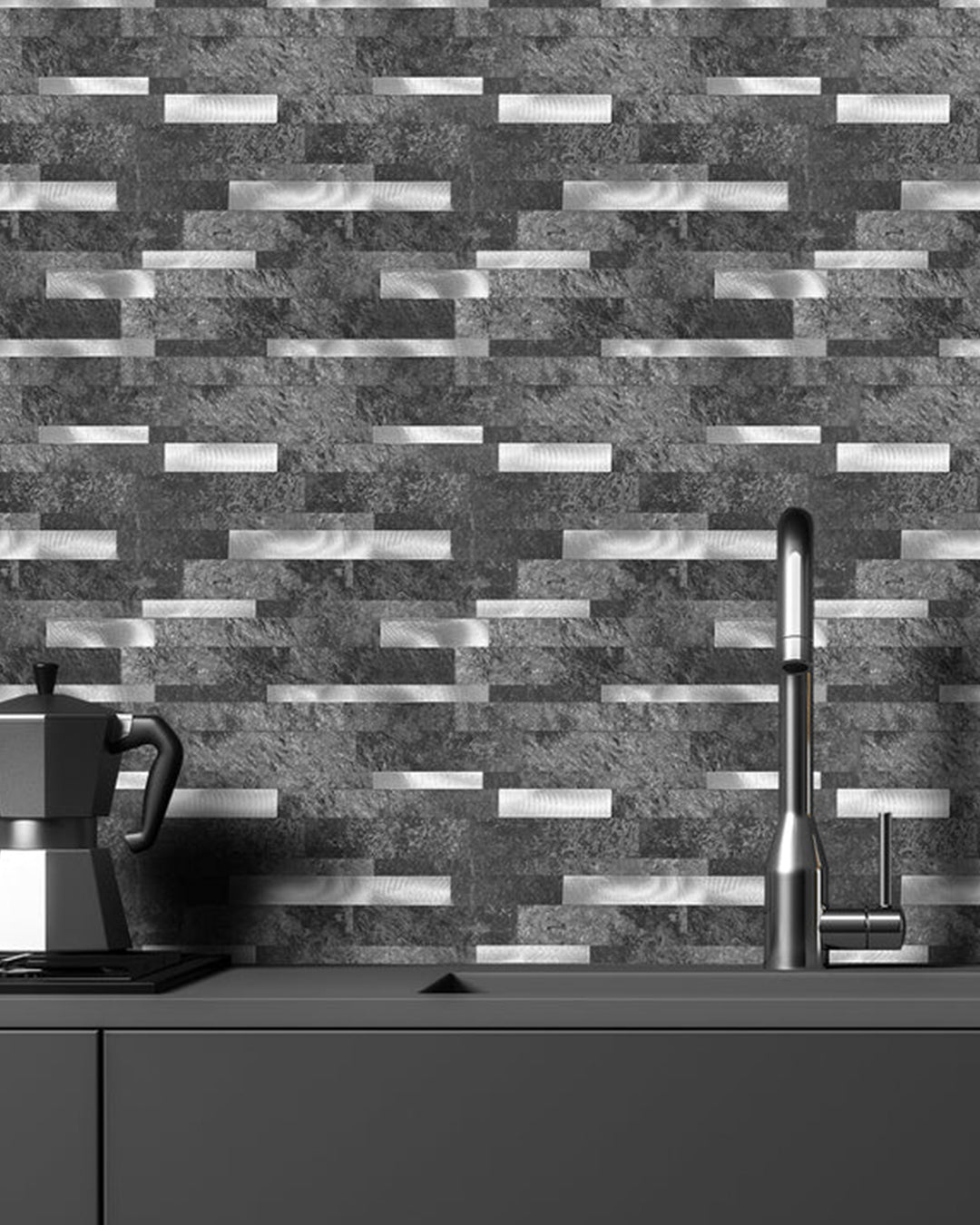 Modern Grey-White Mosaics WJS-3166 | Self-Adhesive Mosaic Wall Tiles