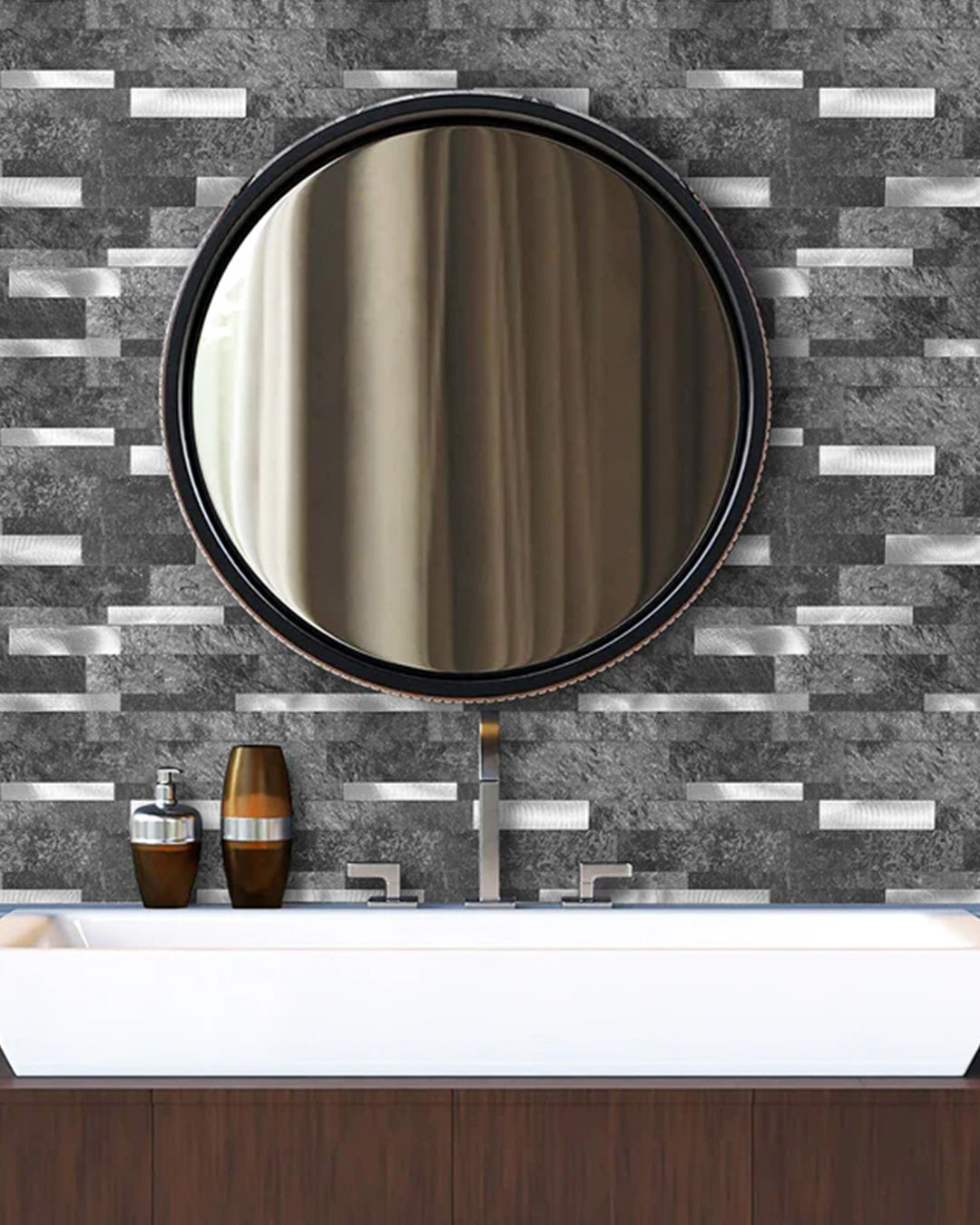 Modern Grey-White Mosaics WJS-3166 | Self-Adhesive Mosaic Wall Tiles