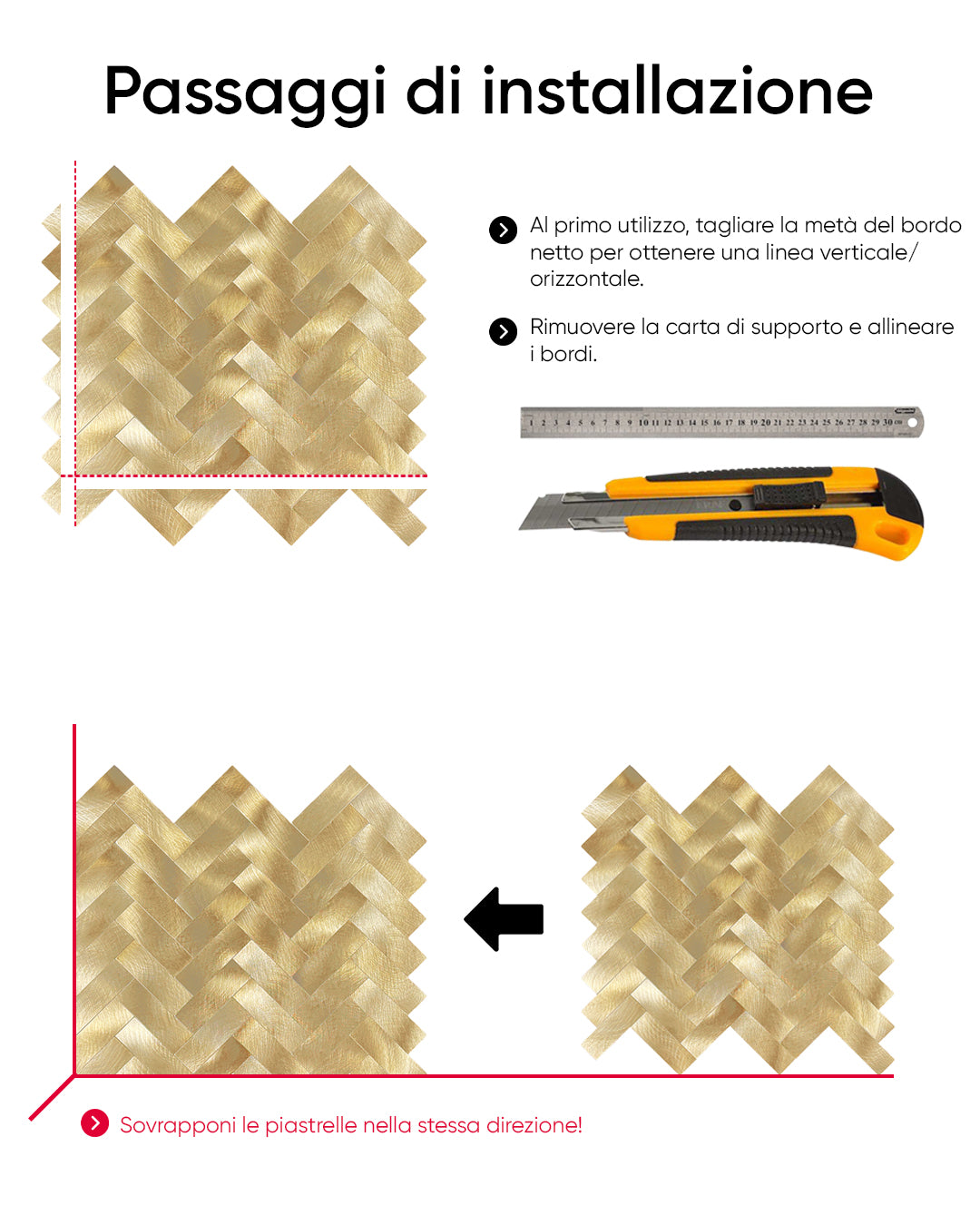 Golden Royal Mosaics WJS-476 | Mosaic Wall Tiles Self-Adhesive Wall Tiles