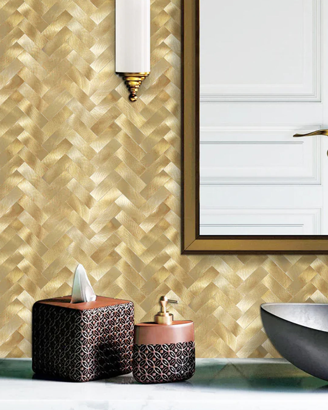 Golden Royal Mosaics WJS-476 | Mosaic Wall Tiles Self-Adhesive Wall Tiles
