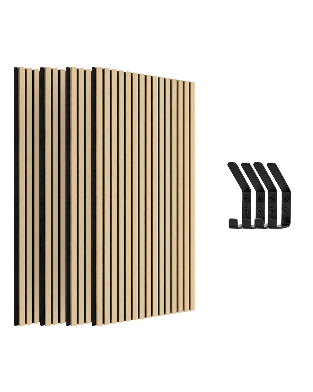 Paneles Acústicos de Pared en Fieltro – Set de 4 – 120×60×2,1 cm – White Oak