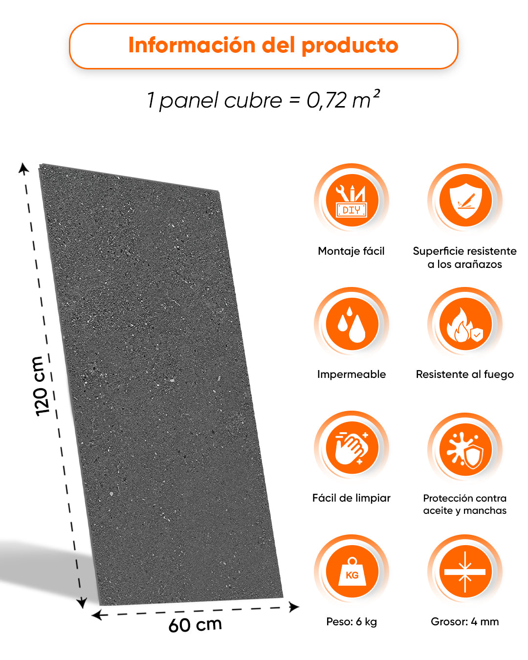 Panel de pared SPC 60x120 cm | Revestimiento de pared impermeable | Wild Essence