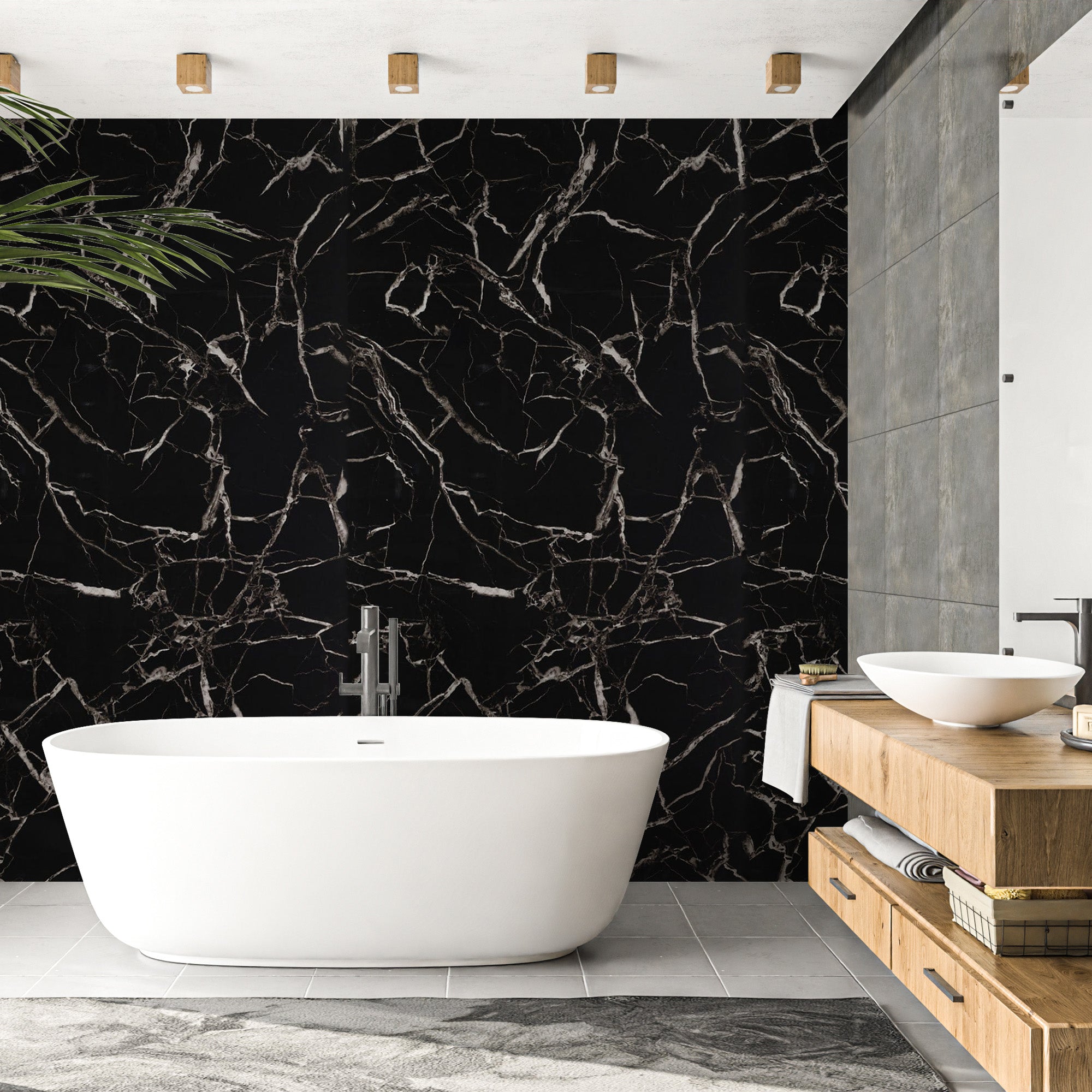 Black White / Alternativa de mármol a los azulejos del baño