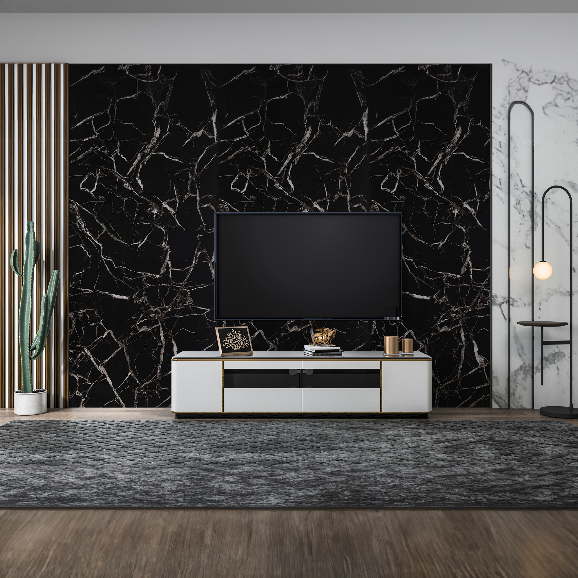 Black White / Alternativa de mármol a los azulejos del baño