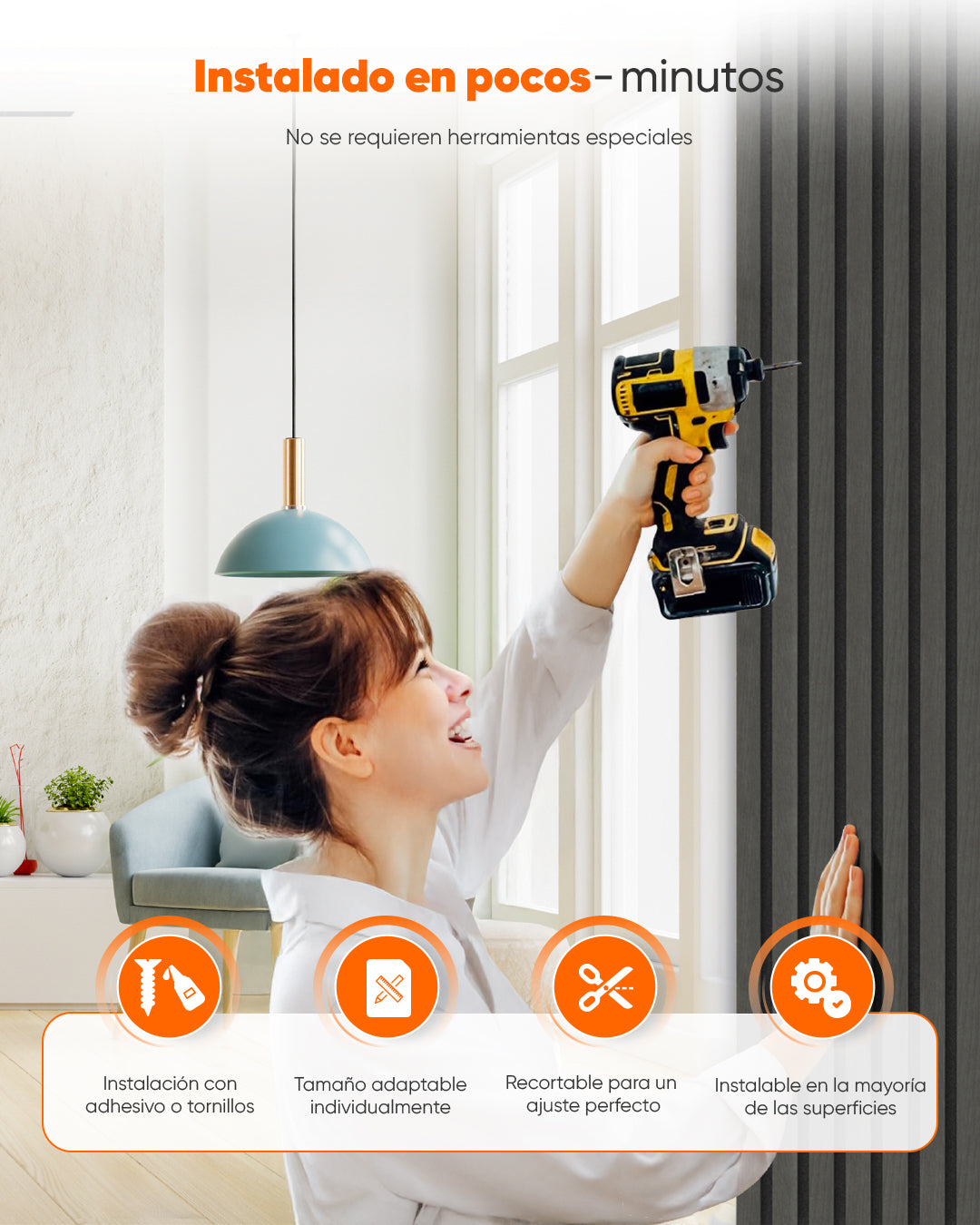 Panel acústico de pared de madera 3D set de 2 – Dunkelholz