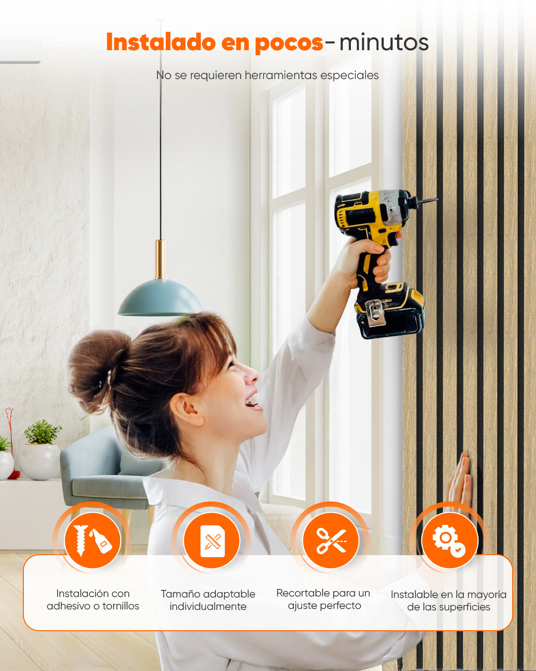Panel acústico de pared de madera 3D set de 2 – Natürlich
