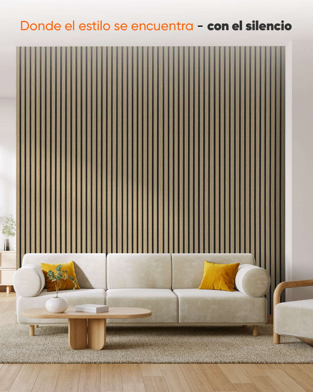 Panel acústico de pared de madera 3D set de 2 – Natürlich