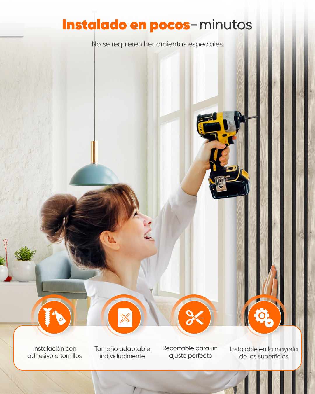 Panel acústico de pared de madera 3D set de 2 – Argento