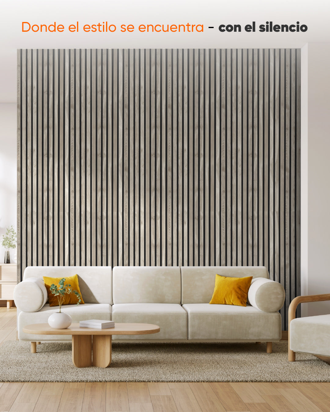 Panel acústico de pared de madera 3D set de 2 – Argento