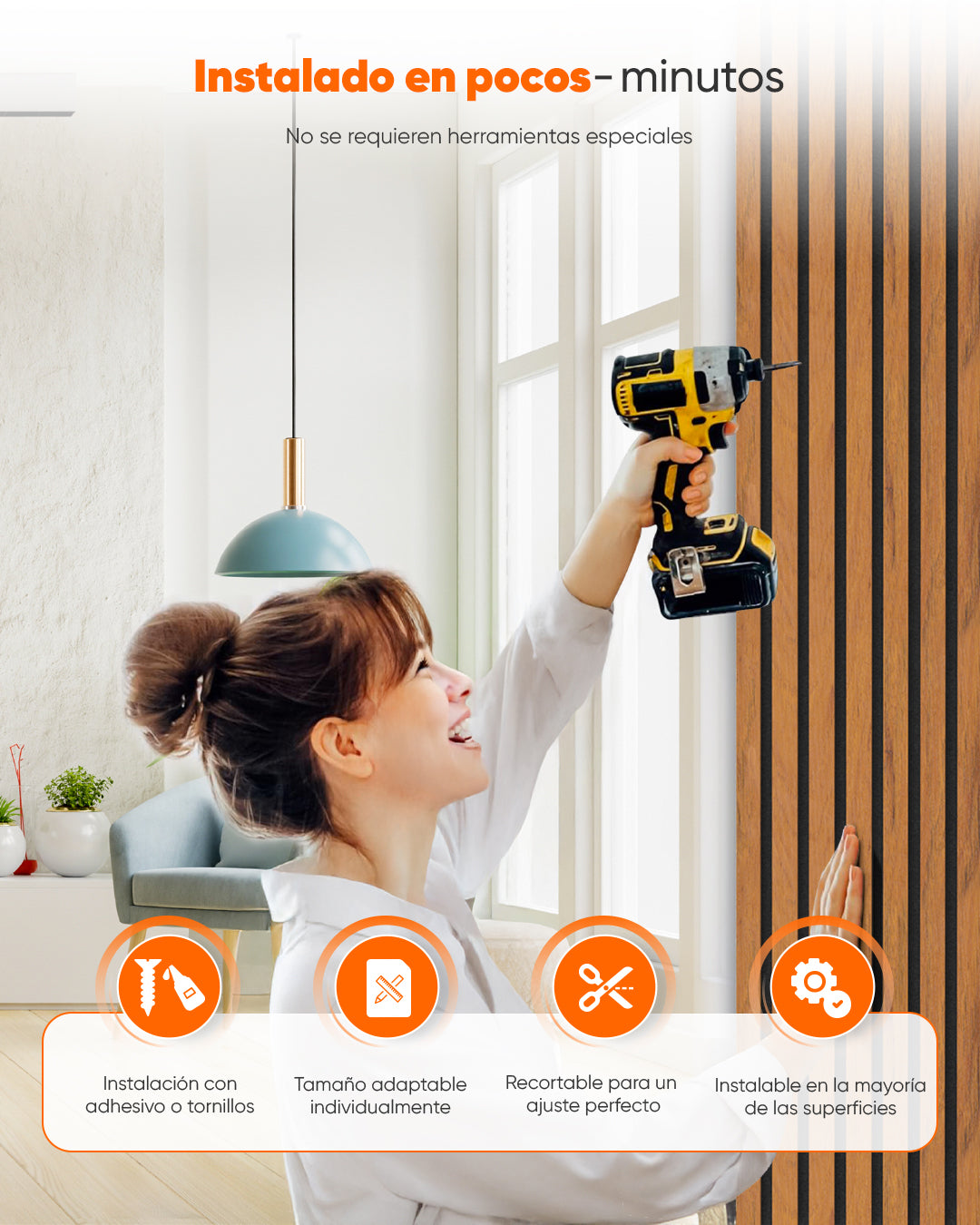 Panel acústico de pared de madera 3D set de 2 – Walnuss