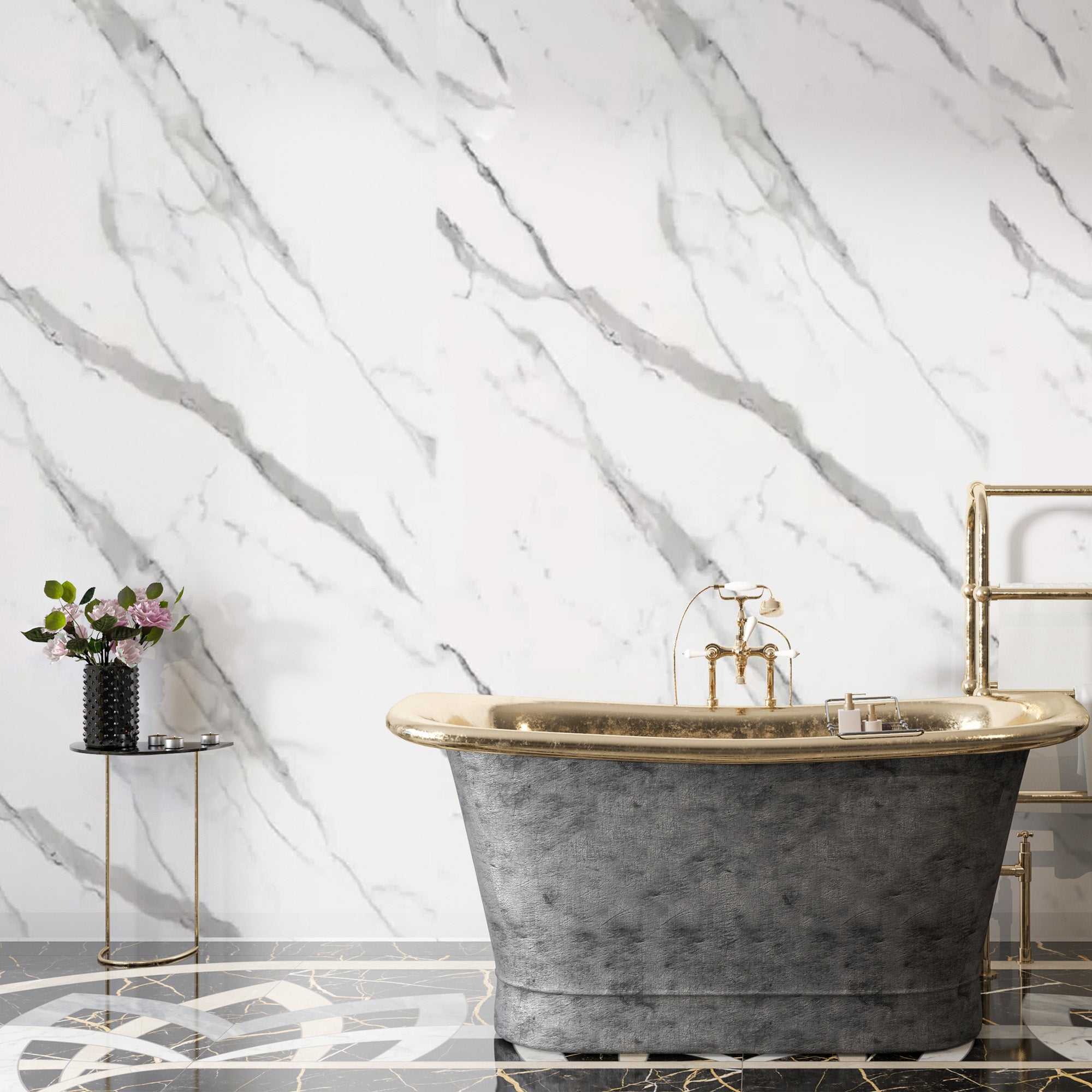 Ice Berg Grey New / Marble alternative to bathroom tiles.